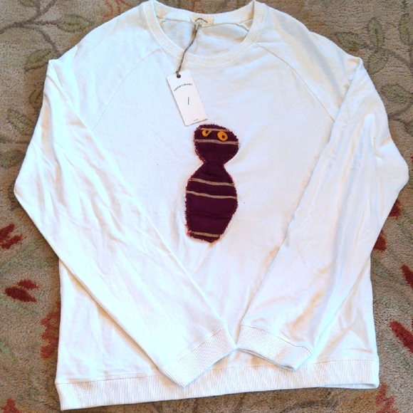 UMBER & OCHRE Organic Cotton Crew Thick Tee with Applique - Picture 1 of 8